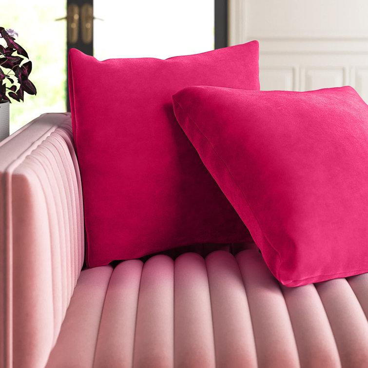 Hot pink velvet store pillow